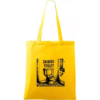 Skibidi kresba - Taška bavlněná - 42 x 38 cm ( Žlutá )