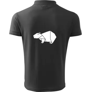 Pánská košile Origami kapybara - Polokošile pánská Pique Polo 203 - 4XL ( Tmavá břidlice (šedá se zeleným nádechem) )