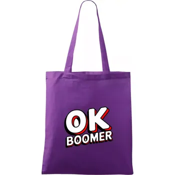 Baby Boomers - OK boomer - Taška bavlněná - 42 x 38 cm ( Fialová )