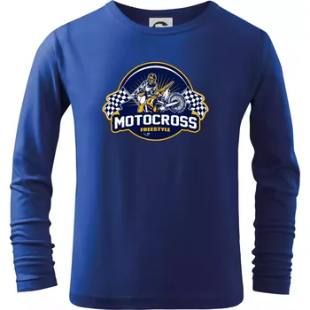 Chlapecké tričko Motocross freestyle kruh - Triko dětské Long Sleeve - 122 cm/6 let ( Královská modrá )