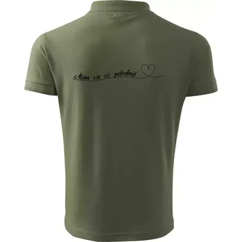 Pánská košile Srdce mám vše co potřebuji - Polokošile pánská Pique Polo 203 - 5XL ( Khaki )