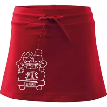 Dámská sukně Svatební auto - Sportovní sukně - two in one - L ( Červená )