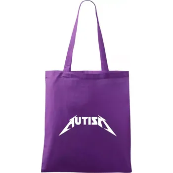 Autism rock nápis - Taška bavlněná - 42 x 38 cm ( Fialová )