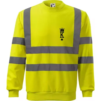 Pánská mikina King & Queen logo na prso - Reflexní mikina - 2XL ( Neonově žlutá )