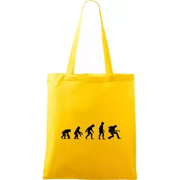 Evoluce kytarista - klečící - Taška bavlněná - 42 x 38 cm ( Žlutá )