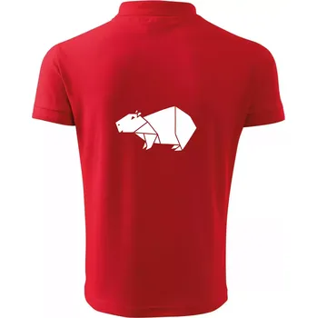 Pánská košile Origami kapybara - Polokošile pánská Pique Polo 203 - 5XL ( Červená )