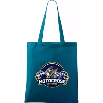 Motocross freestyle kruh - Taška bavlněná - 42 x 38 cm ( Petrolejová )