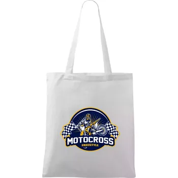Motocross freestyle kruh - Taška bavlněná - 42 x 38 cm ( Bílá )