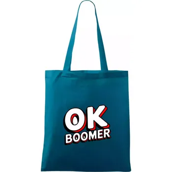 Baby Boomers - OK boomer - Taška bavlněná - 42 x 38 cm ( Petrolejová )