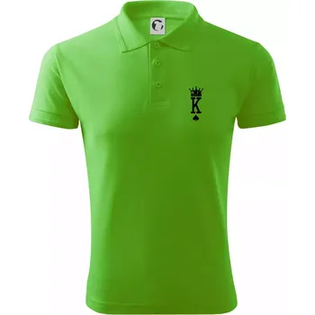 Pánská košile King & Queen logo na prso - Polokošile pánská Pique Polo 203 - 2XL ( Apple Green )