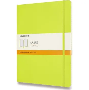 Zápisník Moleskine - měkké desky, XL, linkovaný - limetka