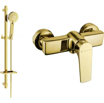 Vodovodní baterie Mexen Lynx DQ40 sprchová baterie se sprchovým setem, zlatá - 74594DQ40-50 Bateriové soupravy