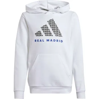 Dětská móda Real Madrid dětská mikina s kapucí Hoody white - 128 adidas 65176