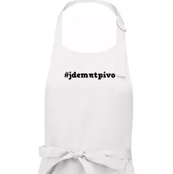 Kuchyňská zástěra Jdem pít pivo - Pánská zástěra na vaření - Univerzální velikost ( Bílá )