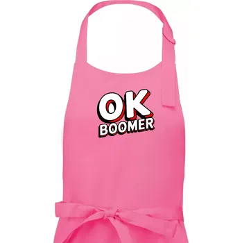 Kuchyňská zástěra Baby Boomers - OK boomer - Pánská zástěra na vaření - Univerzální velikost ( Růžová )