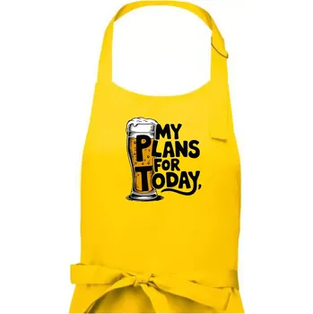 Kuchyňská zástěra Pivo - my plans for today - Pánská zástěra na vaření - Univerzální velikost ( Žlutá )