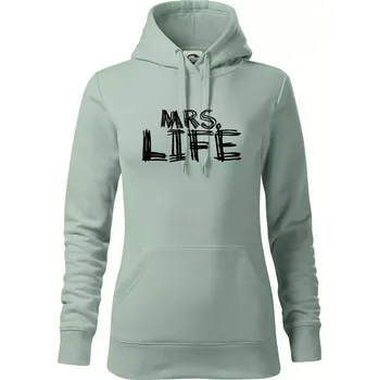 Dámská mikina Mrs. Life - Mikina dámská Cape s kapucí - XS ( Sage )