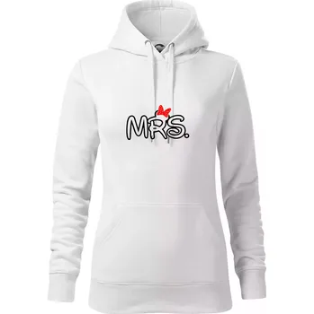 Dámská mikina Mr, Mrs a Jr rodinná trička - Mikina dámská Cape s kapucí - 2XL ( Bílá )