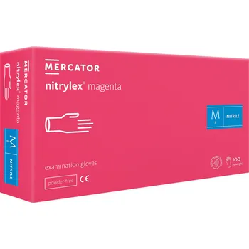 Vyšetřovací rukavice Nitrilové rukavice Mercator Medical NITRYLEX magenta 100 ks Velikost: L