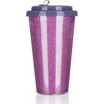Termohrnek Termohrnek cestovní dvoustěnný GLITTERS 500 ml, růžový