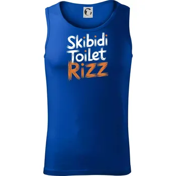 Skibidi Toilet Rizz nápis - Tílko pánské Core - XL ( Královská modrá )