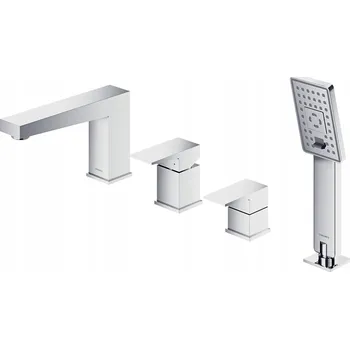 Vodovodní baterie Dvouúchytová vanová a sprchová baterie na okraj vany Omnires FRESH stříbrná