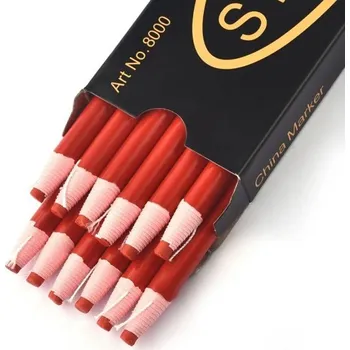 Čepice Sada 12 ks křídových šicích tužek 170 x 8,5 mm Mazatelné fixy na látky Patchwork Šicí značení DIY oděvy Vyšívací a krejčovské práce červená