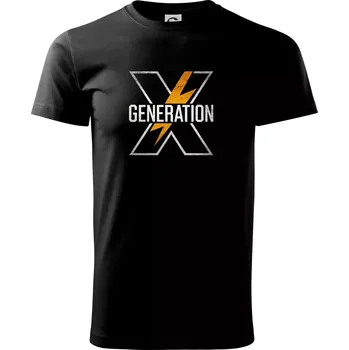 Pánské tričko Generace X (Gen X) - Oranžové X - Triko extra velké (5-8XL) - 8XL ( Černá )