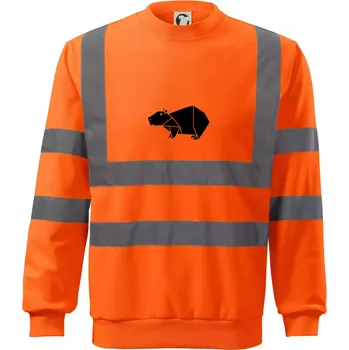 Pánská mikina Origami kapybara - Reflexní mikina - 2XL ( Neonově oranžová )