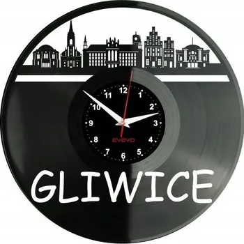 Hodiny Gliwice Město Polsko Nástěnné Hodiny Vinylová Deska Moderní Dekorativní N