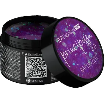 Lak na nehty Multifunkční stavební gél s částečkami Principessa 2.0 Rapunzell 15g