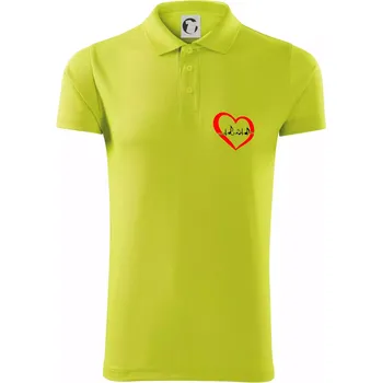Pánská košile Moje srdce bije pro hudbu - srdce malé - Polokošile Victory sportovní (dresovina) - 2XL ( Limetková )