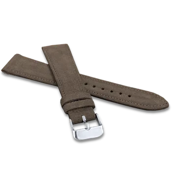 Řemínek na hodinky LAVVU Světle hnědý prošitý řemínek SUEDE z luxusní kůže Top Grain - 20 LSAEC20