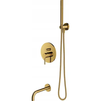 Vodovodní baterie Podomítková vanová a sprchová baterie Omnires zlatá