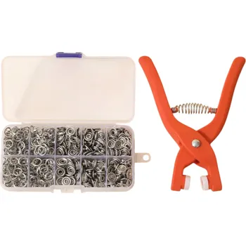Čepice Sada 50 ks kovových patentních knoflíků s ručními kleštěmi na šití Opravy oděvů Řemesla DIY Projekty Klobouky Tašky Oblečení