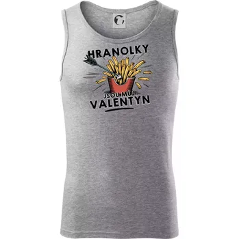 Hranolky jsou můj Valentýn - Tílko pánské Core - S ( Tmavě šedý melír )