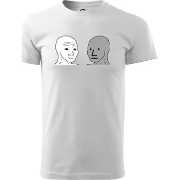 Pánské tričko Wojak (Feels Guy) a NPC - Triko extra velké (5-8XL) - 7XL ( Bílá )