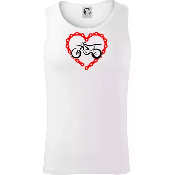 Moto srdce řetěz - enduro - Tílko pánské Core - S ( Bílá )