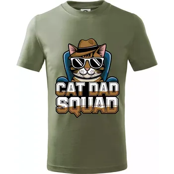 Chlapecké tričko Cat dad squad - Tričko dětské bavlněné - 146 cm/10 let ( Khaki )
