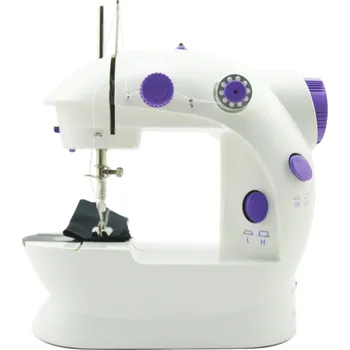 Přenosný domácí šicí stroj 202 Mini se světlem a nožním pedálem Ruční šicí stroj Plast Nerezová ocel Šicí potřeby 20x19x10 cm