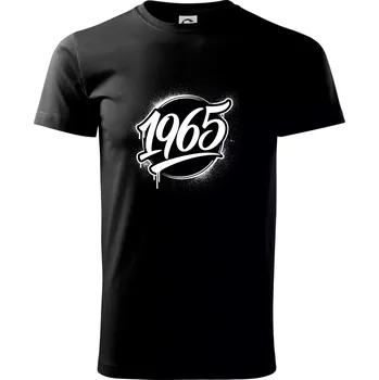 Pánské tričko Narozeninovy ročník graffiti 1965 - Triko extra velké (5-8XL) - 6XL ( Černá )