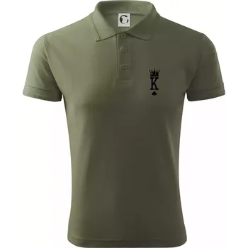 Pánská košile King & Queen logo na prso - Polokošile pánská Pique Polo 203 - 4XL ( Khaki )