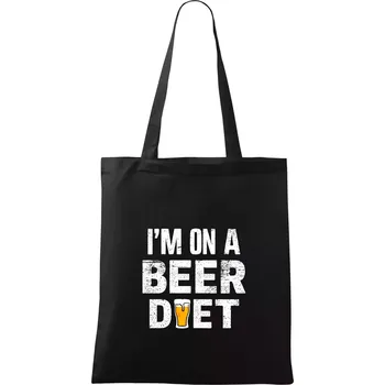 Nákupní taška Iam on a beer diet - Taška bavlněná - 42 x 38 cm ( Černá )