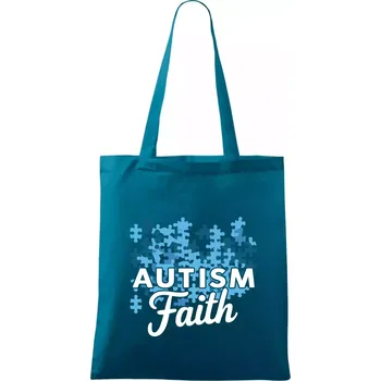 Autism faith - Taška bavlněná - 42 x 38 cm ( Petrolejová )