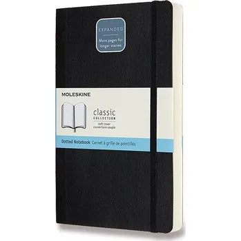 Blok Zápisník Moleskine Expanded - měkké desky - L, tečkovaný, černý
