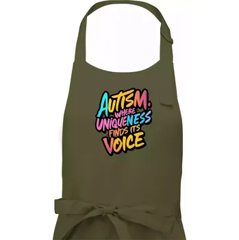 Kuchyňská zástěra Autism Where Uniqueness Finds Its Voice - Dámská zástěra na vaření - Univerzální velikost ( Khaki )