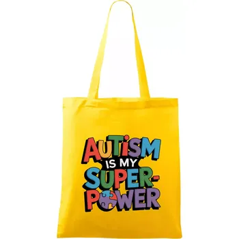 Autism is my superpower barevný - Taška bavlněná - 42 x 38 cm ( Žlutá )