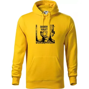 Pánská mikina Skibidi kresba - Mikina pánská Cape s kapucí - XL ( Žlutá )