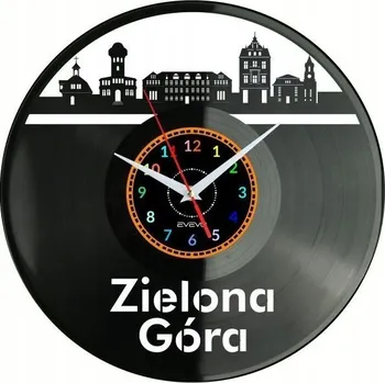 Hodiny Zielona Góra Město Polsko Nástěnné Hodiny Vinylová Deska DÁREK NAROZENINY
