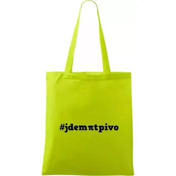 Jdem pít pivo - Taška bavlněná - 42 x 38 cm ( Limetková )